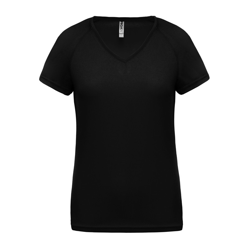 T-shirt de sport manches courtes col v femme (PA477)